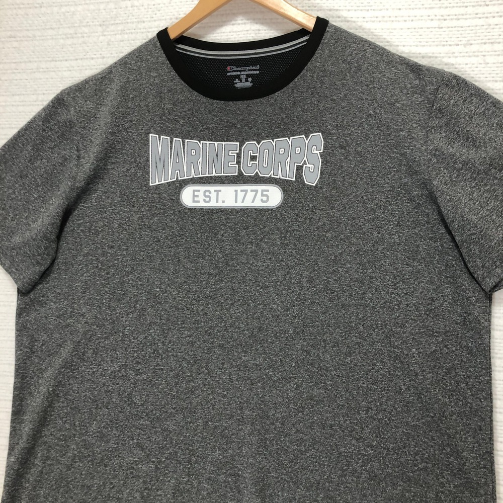 Champion Marine Corps T-Shirt Athletic Heather Gray Tee USMC Est. 1775 2XL
